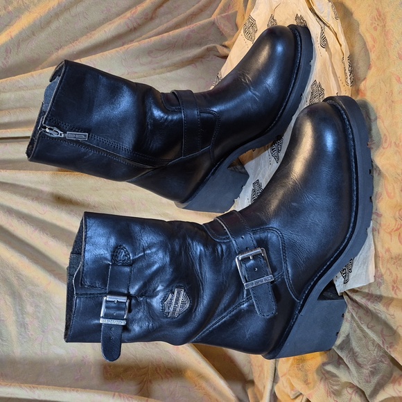 Harley-Davidson Shoes - Harley-Davidson Women's Black Moto Boots #88005▪︎ Sz 9.5